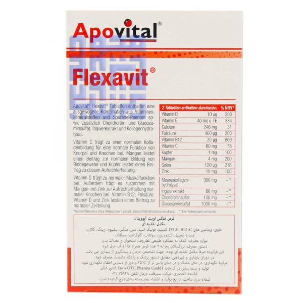 ترکیبات قرص فلکساویت آپوویتال ۳۰ عددی-داروخانه داروچی (2)
