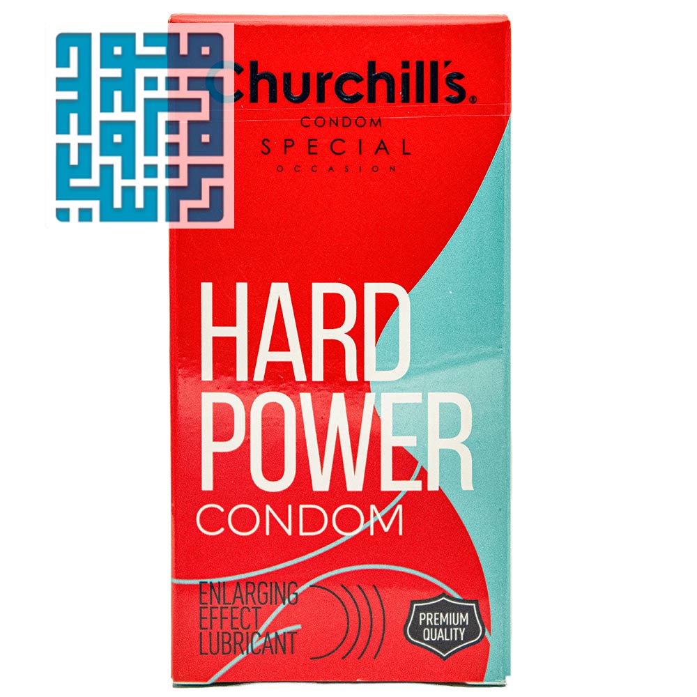 کاندوم چرچیلز مدل HARD POWER حجم دهنده 12 تایی-داروخانه داروچی (1)