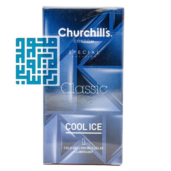 کاندوم چرچیلز مدل classic cool ice آبی تاخیری 12 تایی- داروخانه داروچی (1)