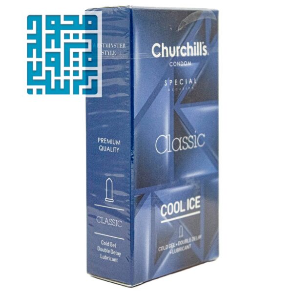 کاندوم چرچیلز مدل classic cool ice آبی تاخیری 12 تایی- داروخانه داروچی (6)