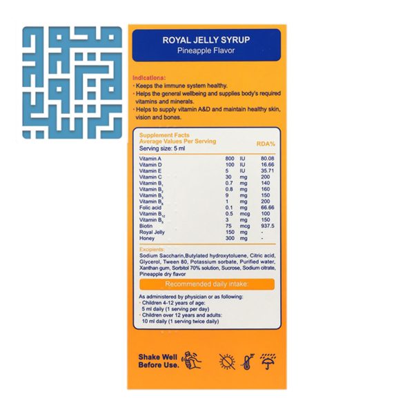 ترکیبات شربت لیکو رویال ژلی ابیان فارمد 250 میلی لیتری
