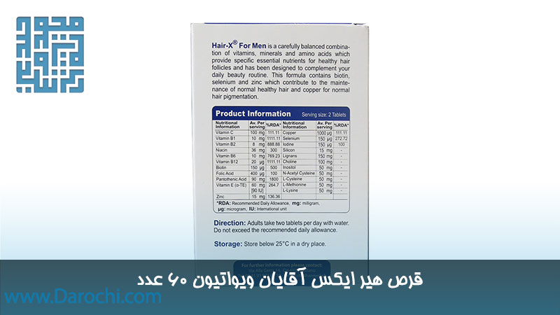 ترکیبات قرص هیر ایکس آقایان ویواتیون 