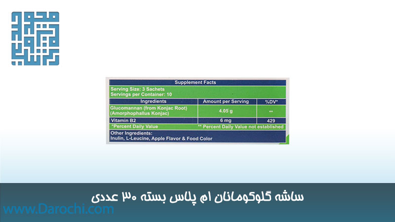 ترکیبات گلوکومانان ام پلاس بسته ۳۰ عددی