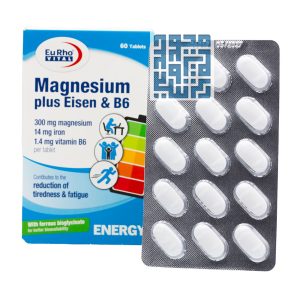 قرص منیزیم پلاس آیزن و ویتامین B6 یوروویتال 60 عدد