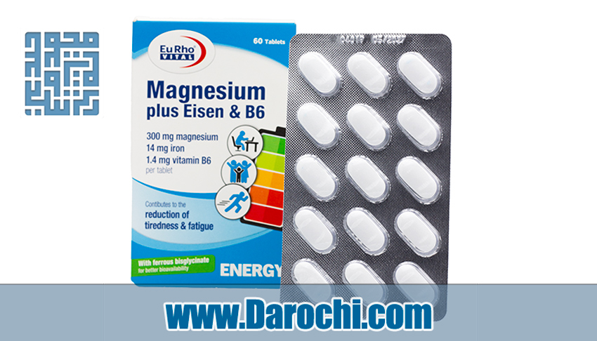 خرید قرص منیزیم پلاس آیزن و ویتامین B6 یوروویتال 60 عدد