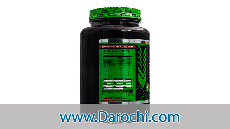 ترکیبات پودر وی گلد 100 درصد ادوای پلاس