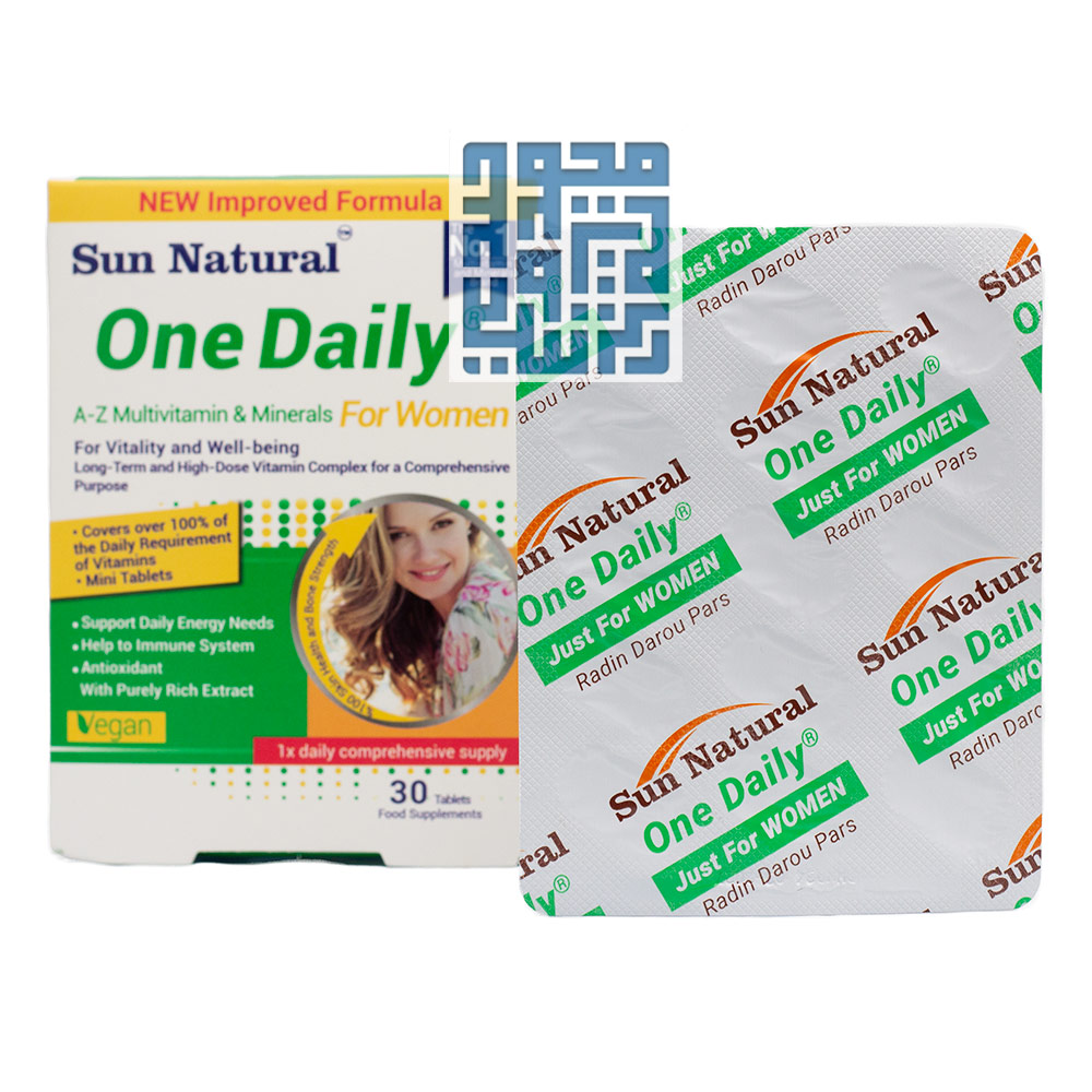 قرص مولتی ویتامین و مینرال وان دیلی بانوان سان نچرال 30 عدد