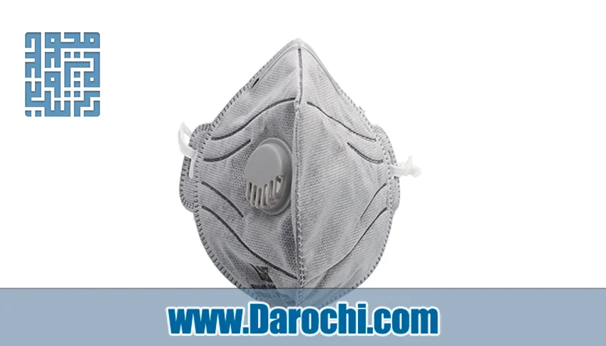 بنر ماسک فیلتردار FFP2 شش لایه کتربیلار با کش پشت سر