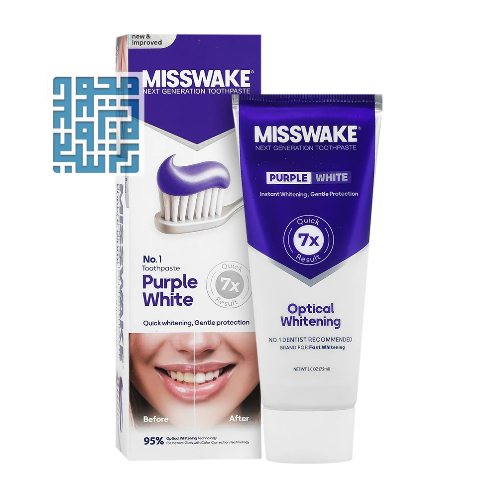 خمیر دندان سفید کننده و ضد زردی میسویک Purple White حجم ۷۵ میلی لیتر